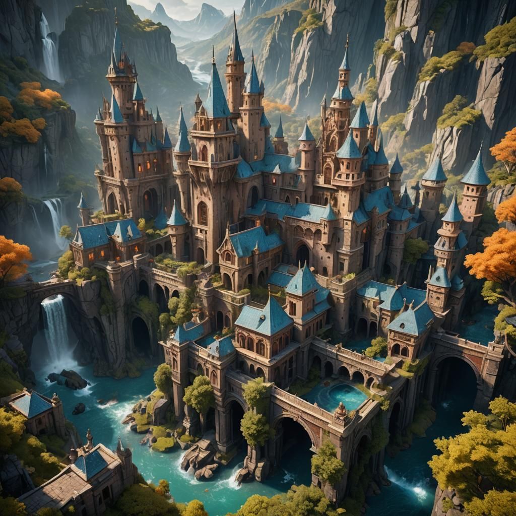 Fantastical Matte Painting in Deep Color, 8K