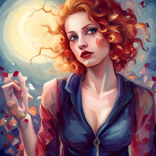 Cute Halloween Scene in Abstract Art