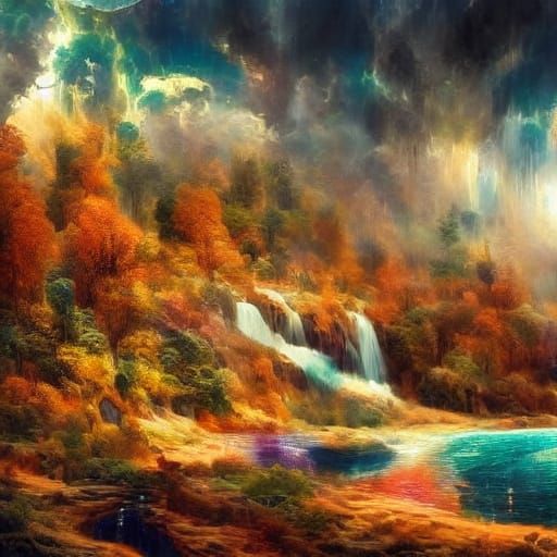 Havasupai Falls at Sunset: Blue Water, Red Rocks