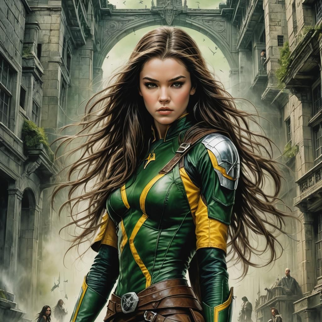 Rogue Overlooks X-Mansion in Royo-Inspired Portrait