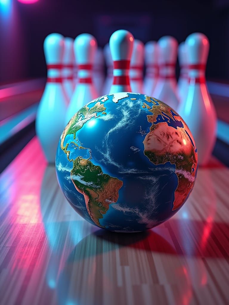 Planet Earth Bowls in Dystopian Sci-Fi Art