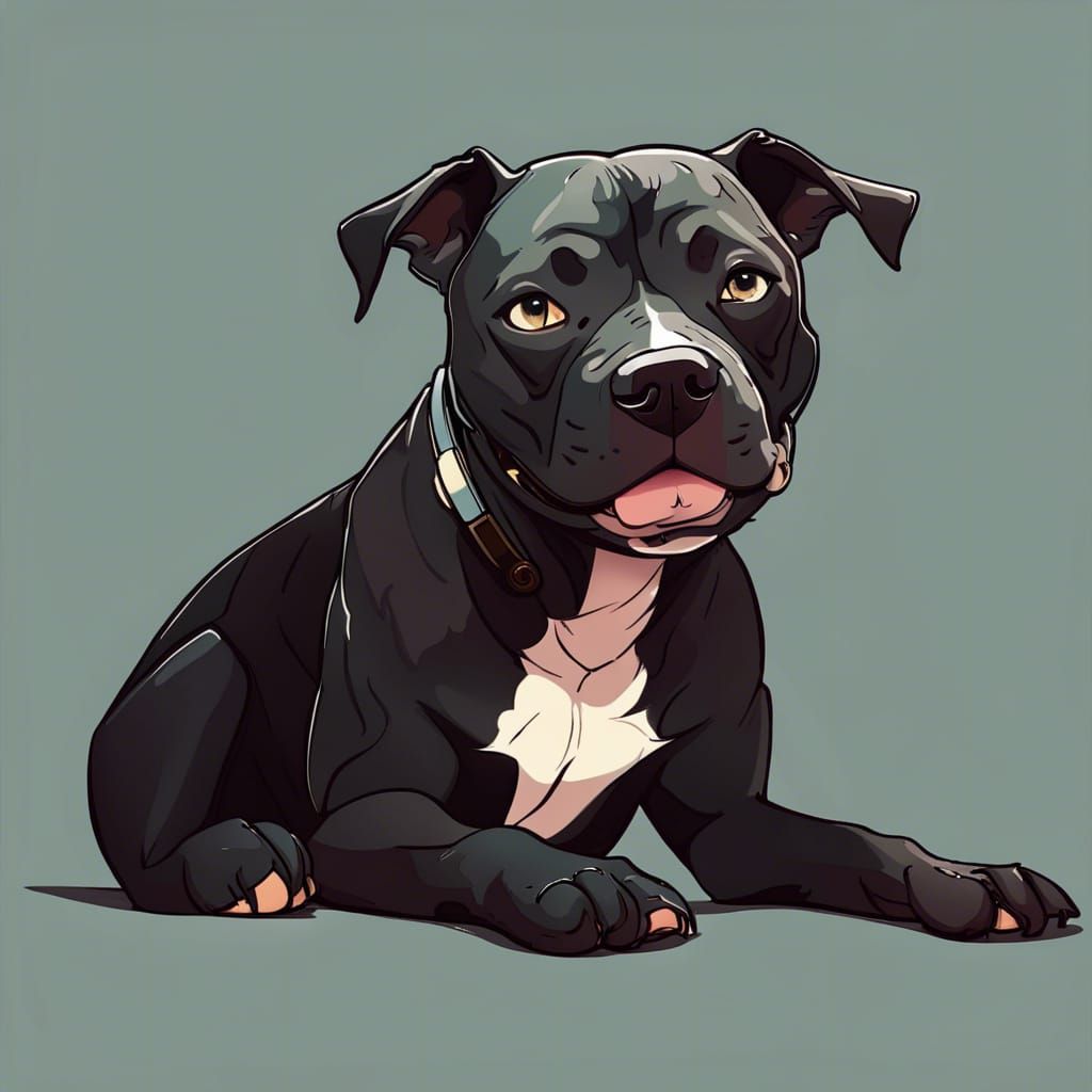 American Pit Bull Terrier in Nimona Art Style