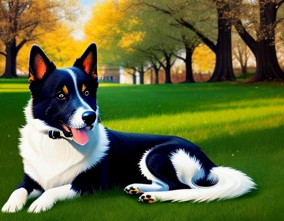 Vibrant AI Dog Portrait: Youthful Energy