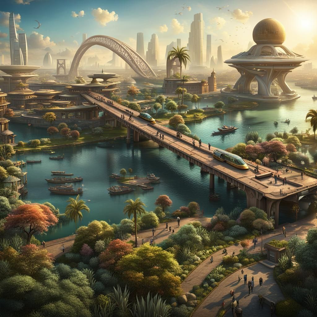 Futuristic Utopia: A Science Fiction Cityscape