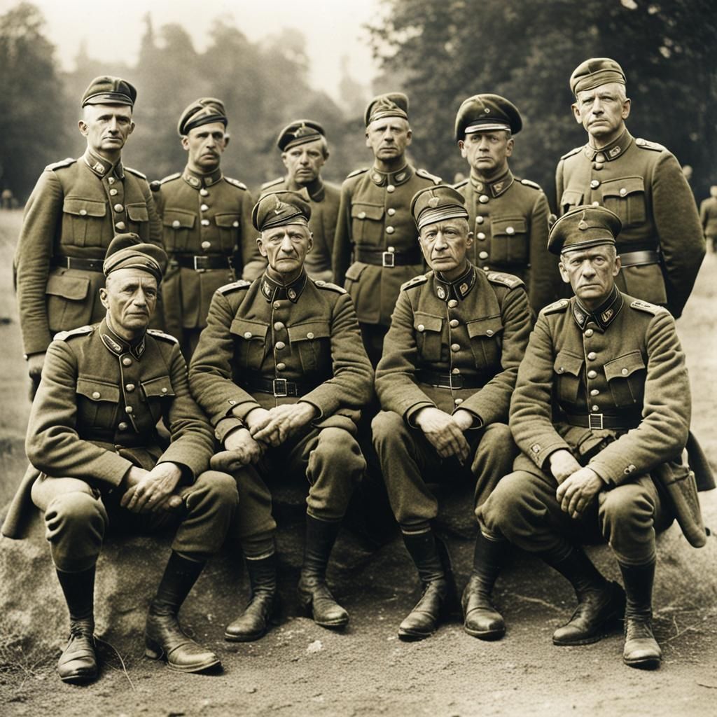 German Soldiers in Black and White