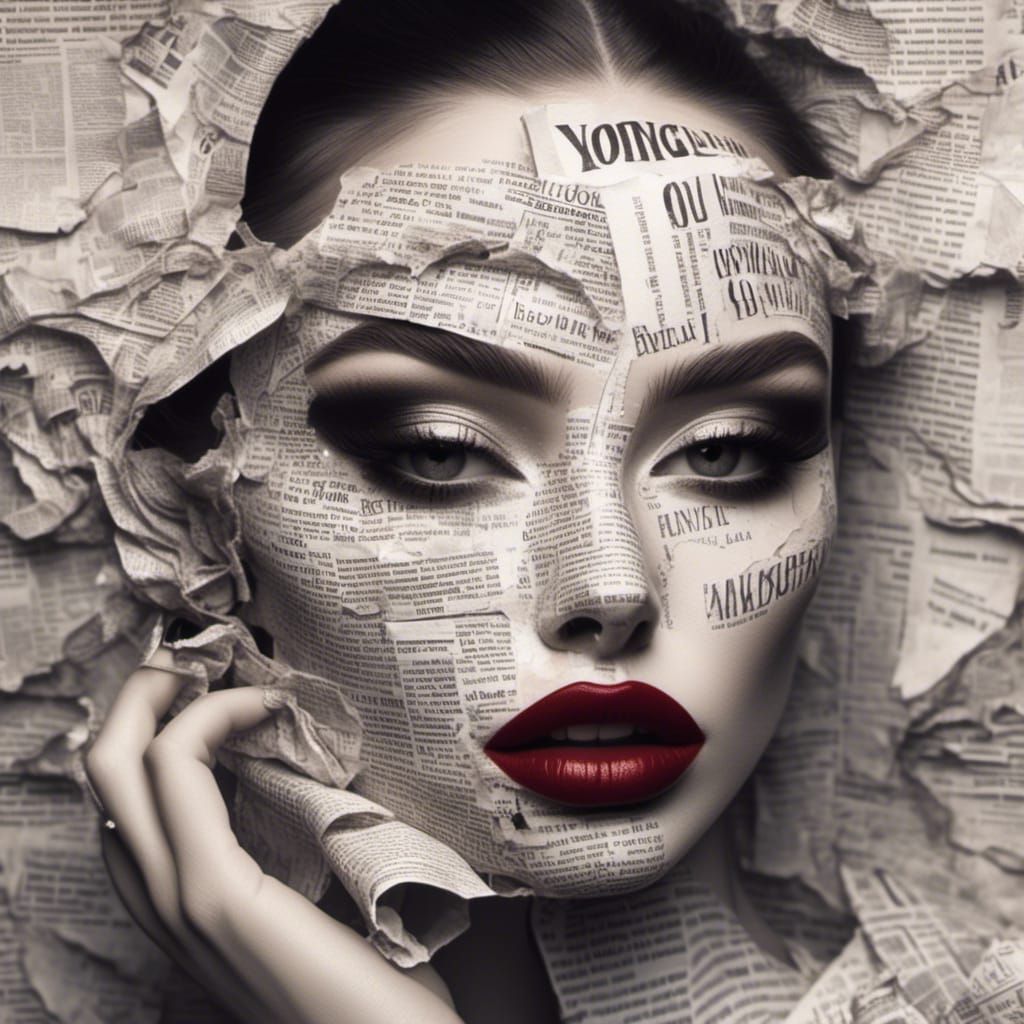 Newsprint Texture on Lips