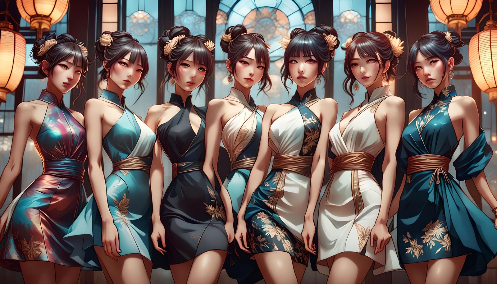 Fashionable Beauties in Japanese Dresses: Movie Poster Art