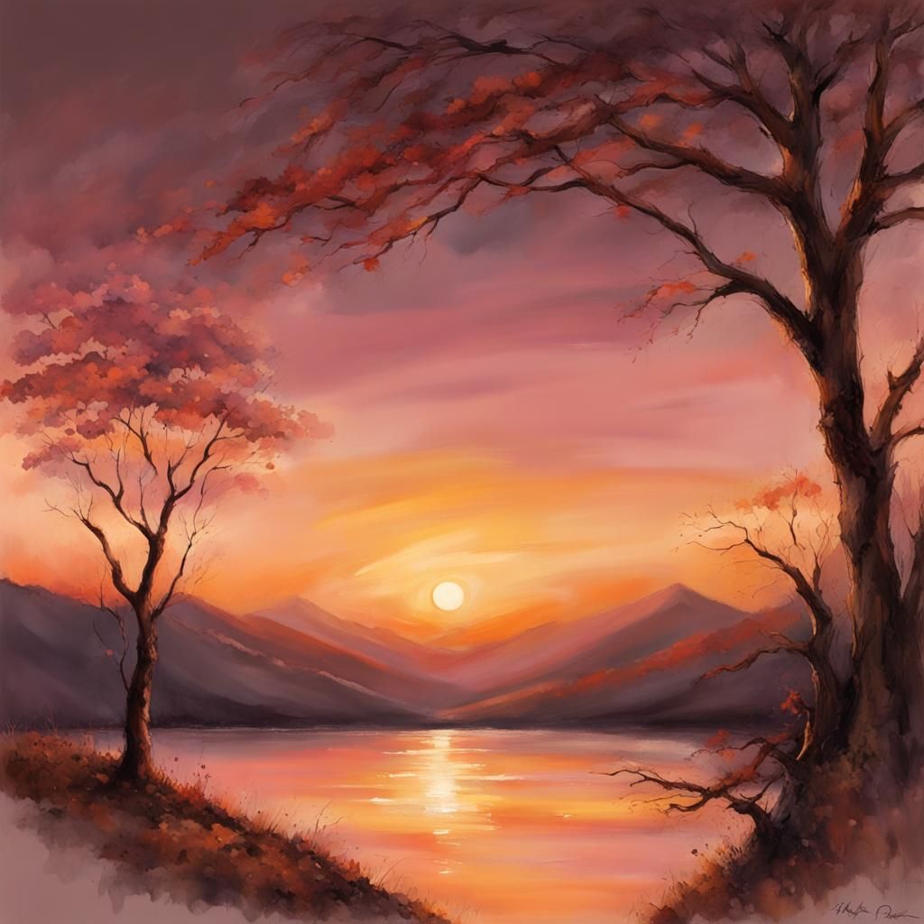 Woman in Amber Light: A Digital Portrait