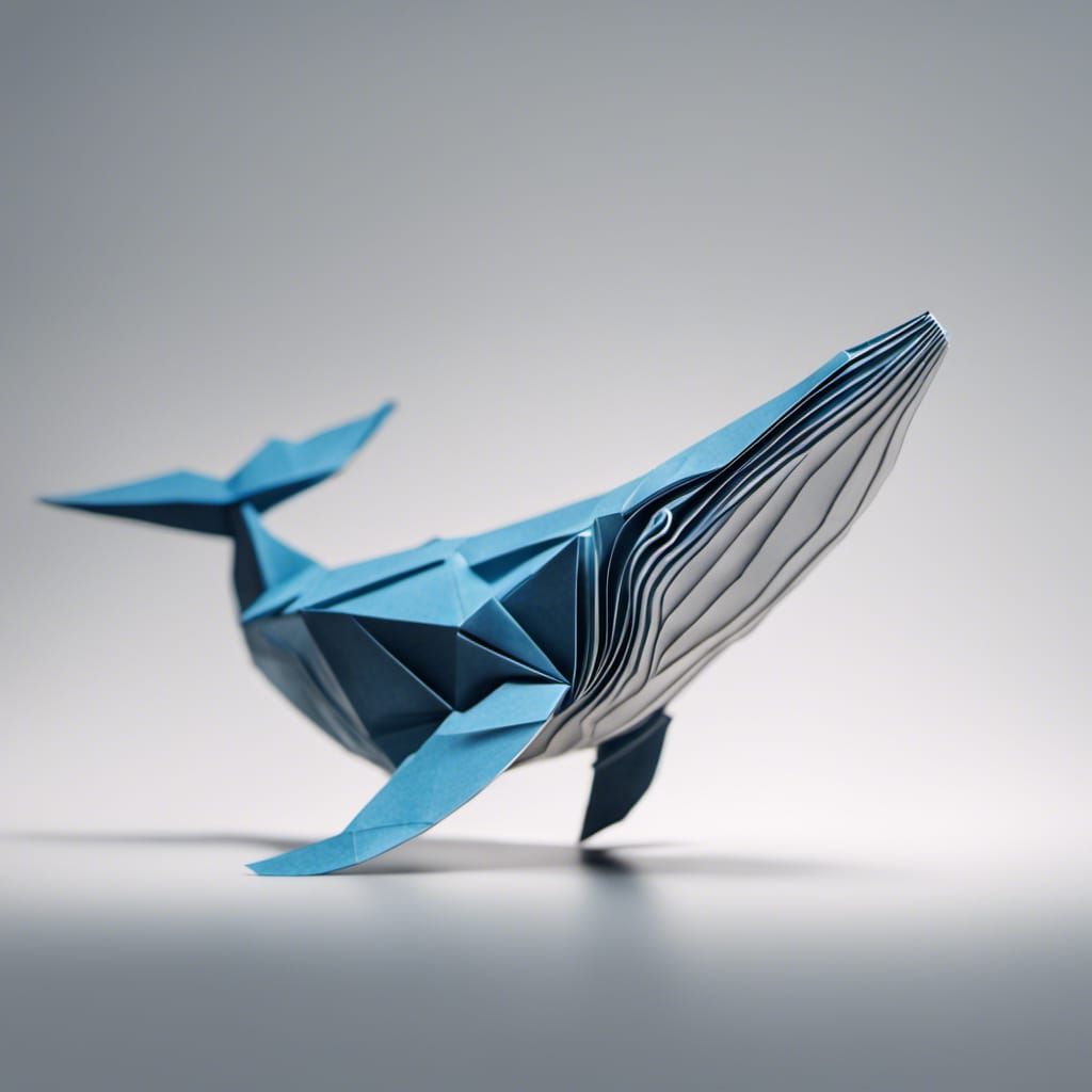 Origami Humpback Whale Leaping From Water