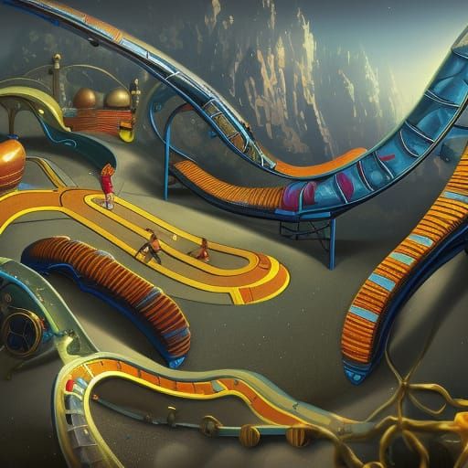 Futuristic Alien Playground Concept Art