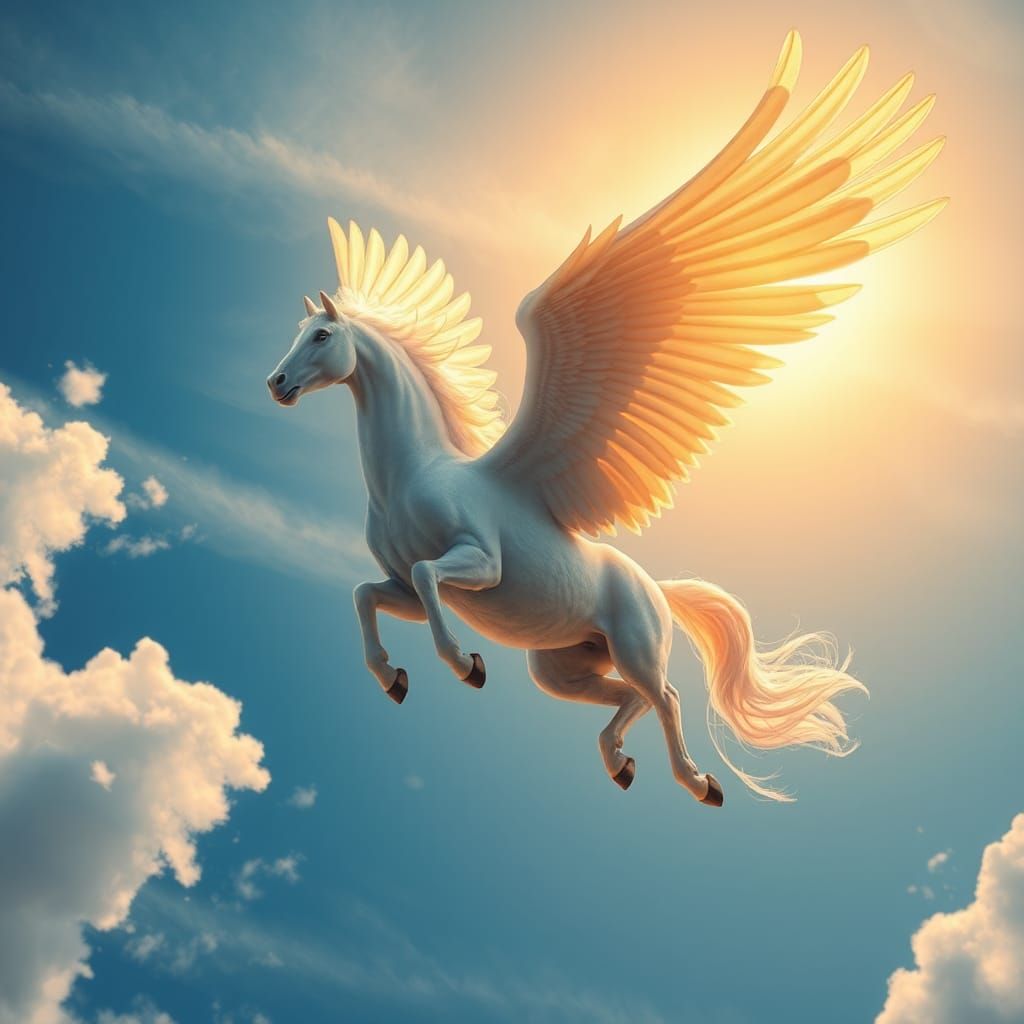 Majestic Pegasus Soaring Through the Sky