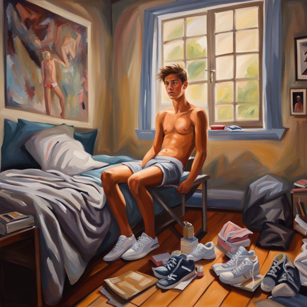 College Dorm Portrait: Oil Painting Masterpiece