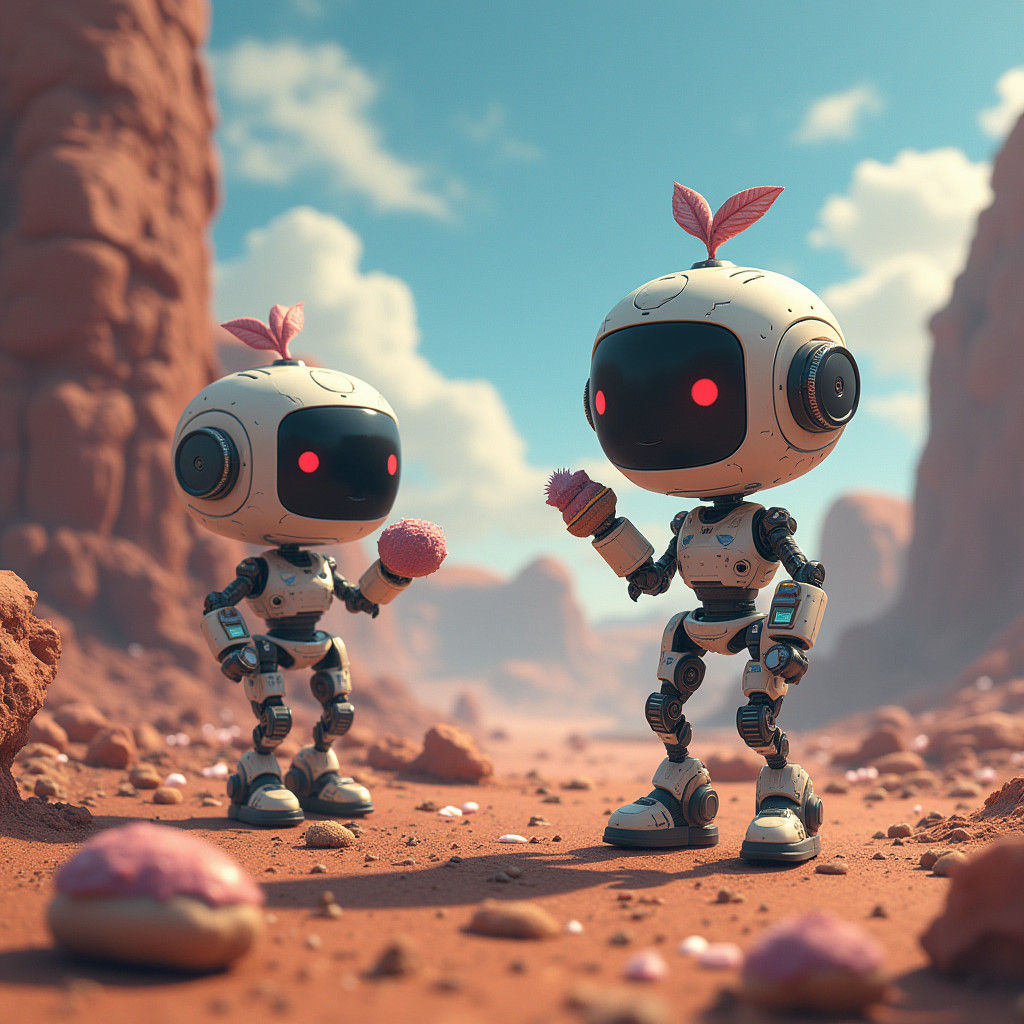 Robot Wisps Discover a Luscious Desert