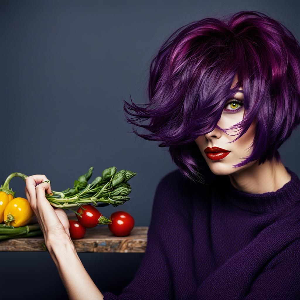 Girl with the aubergine hair