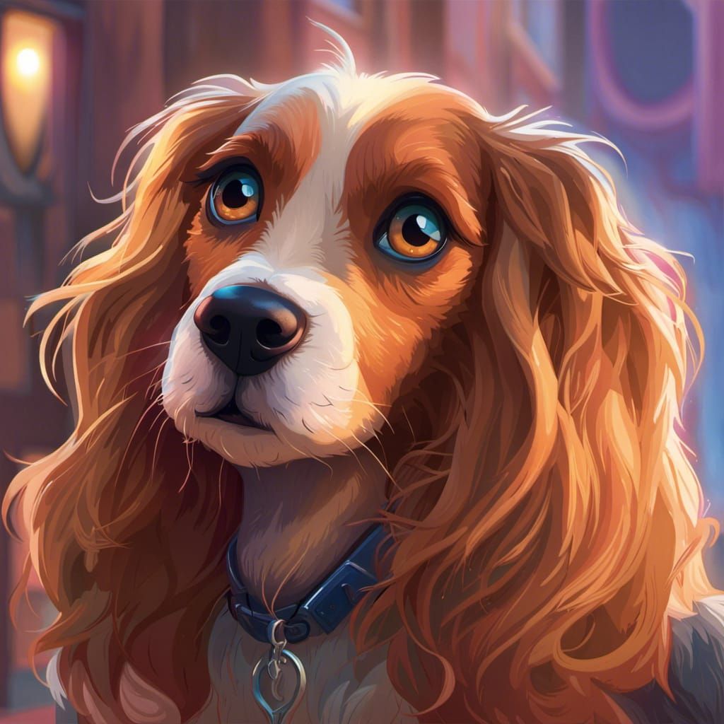 Lady and the Tramp Romantic Portrait in 8k