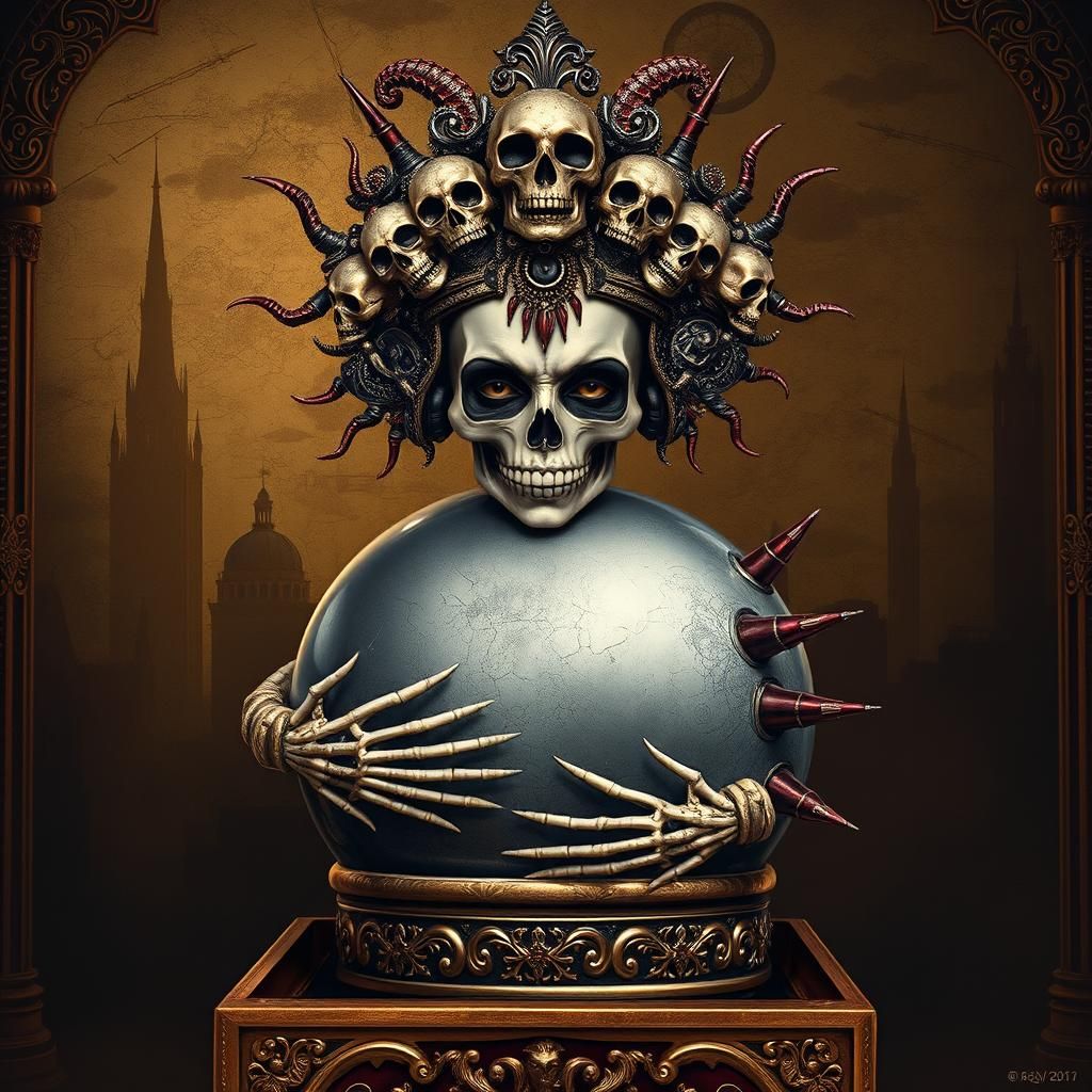 Gothic Jack-in-the-Box with Gold Headpiece