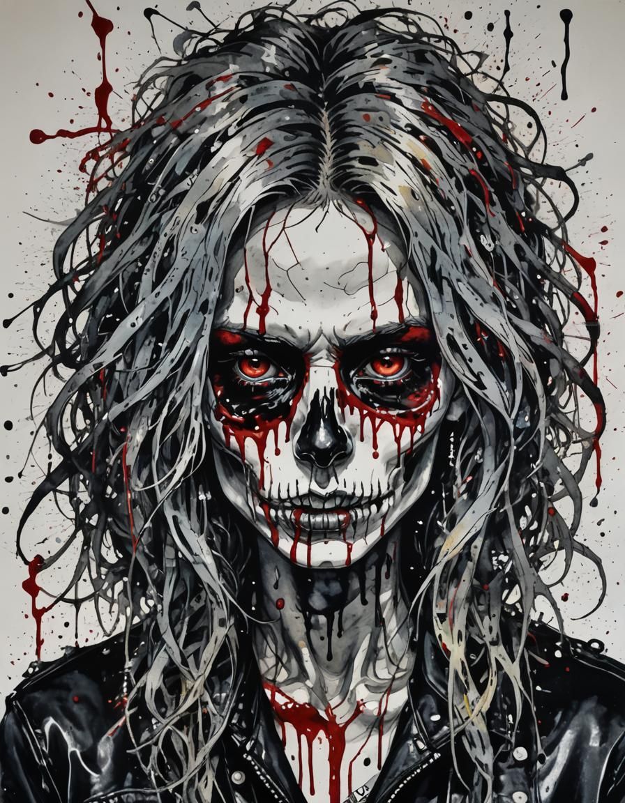 Skull-faced Punk Rockstar in Nakatani Suisenpo Style