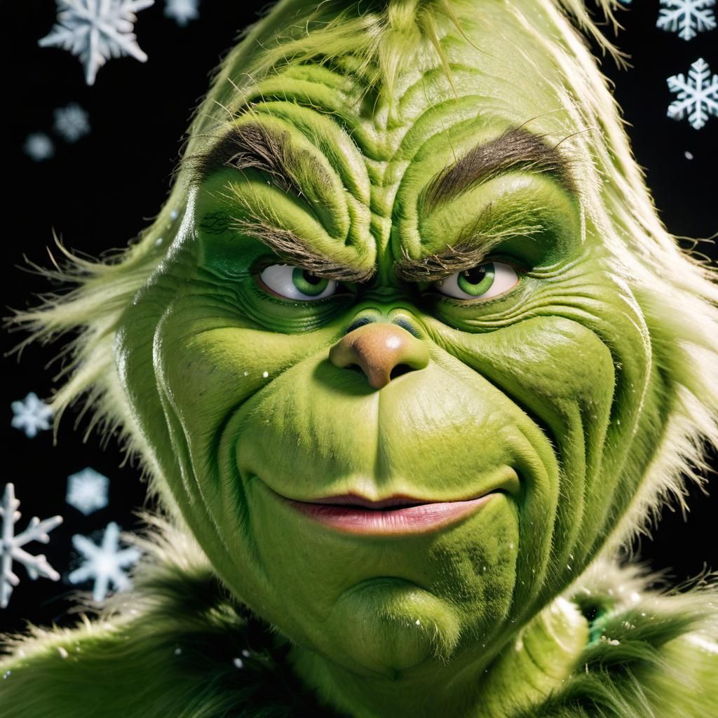 The Grinch in the Snow: A Portrait of Mischief