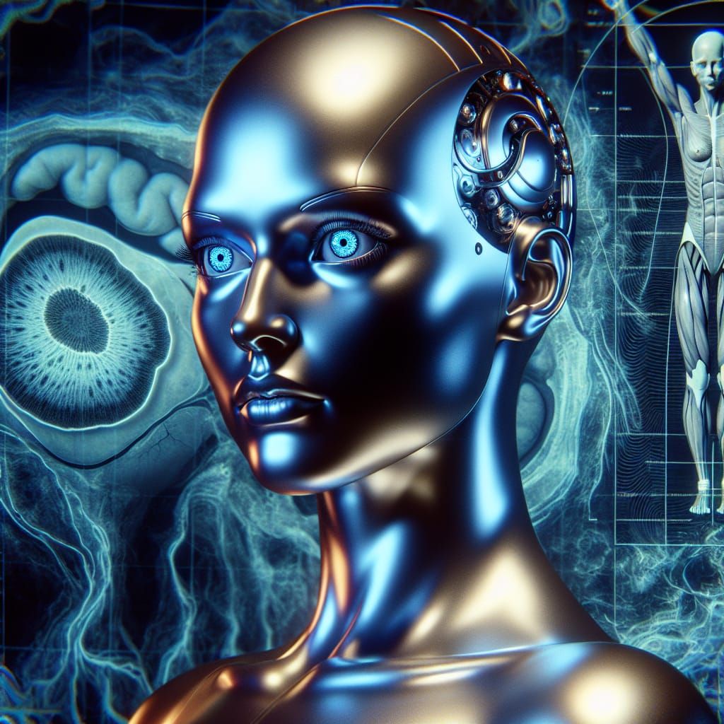 8 Pictures (6/8): An android that resembles a human but is not.