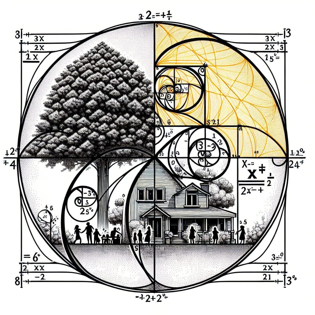Mathematical Elements Enclosed in Fibonacci Spirals