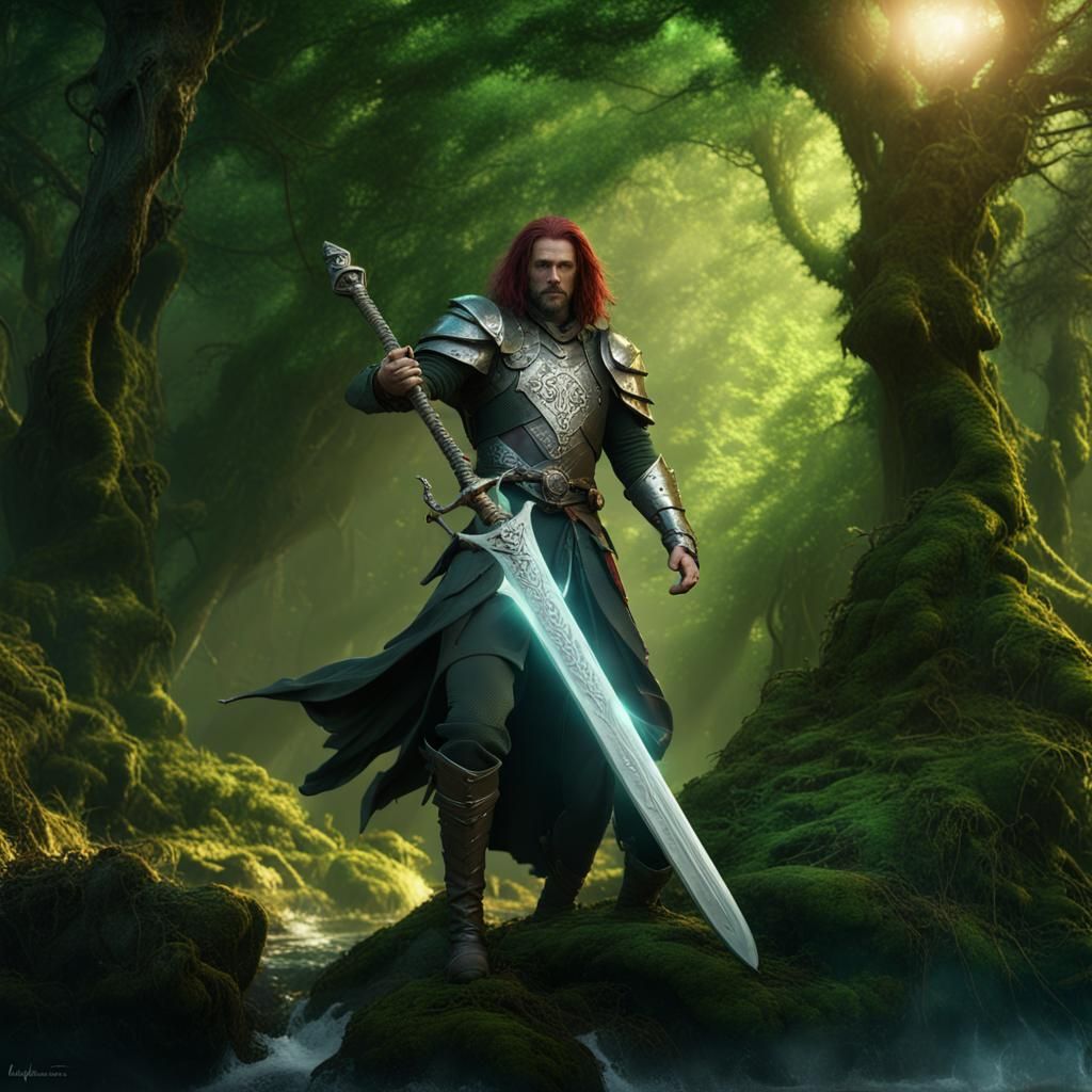 Sturm Brightblade in Enchanted Forest, 3D Render