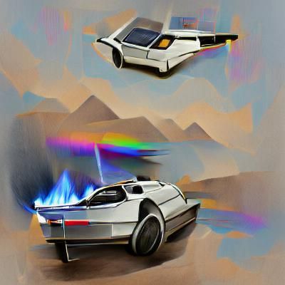 AI Generated Image of a DeLorean Car