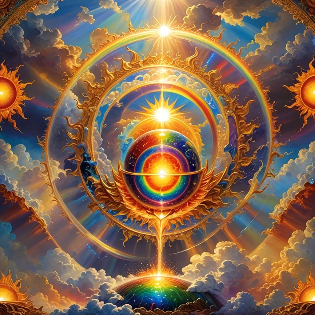 Radiant Sun with Interdimensional Energy Beams