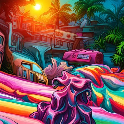 Colorful Graffiti Art Playlist Cover in Street Style