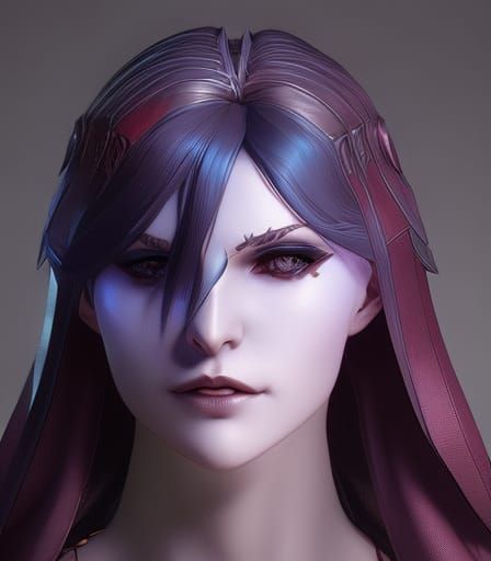 Vampire Portrait in Art Nouveau Style