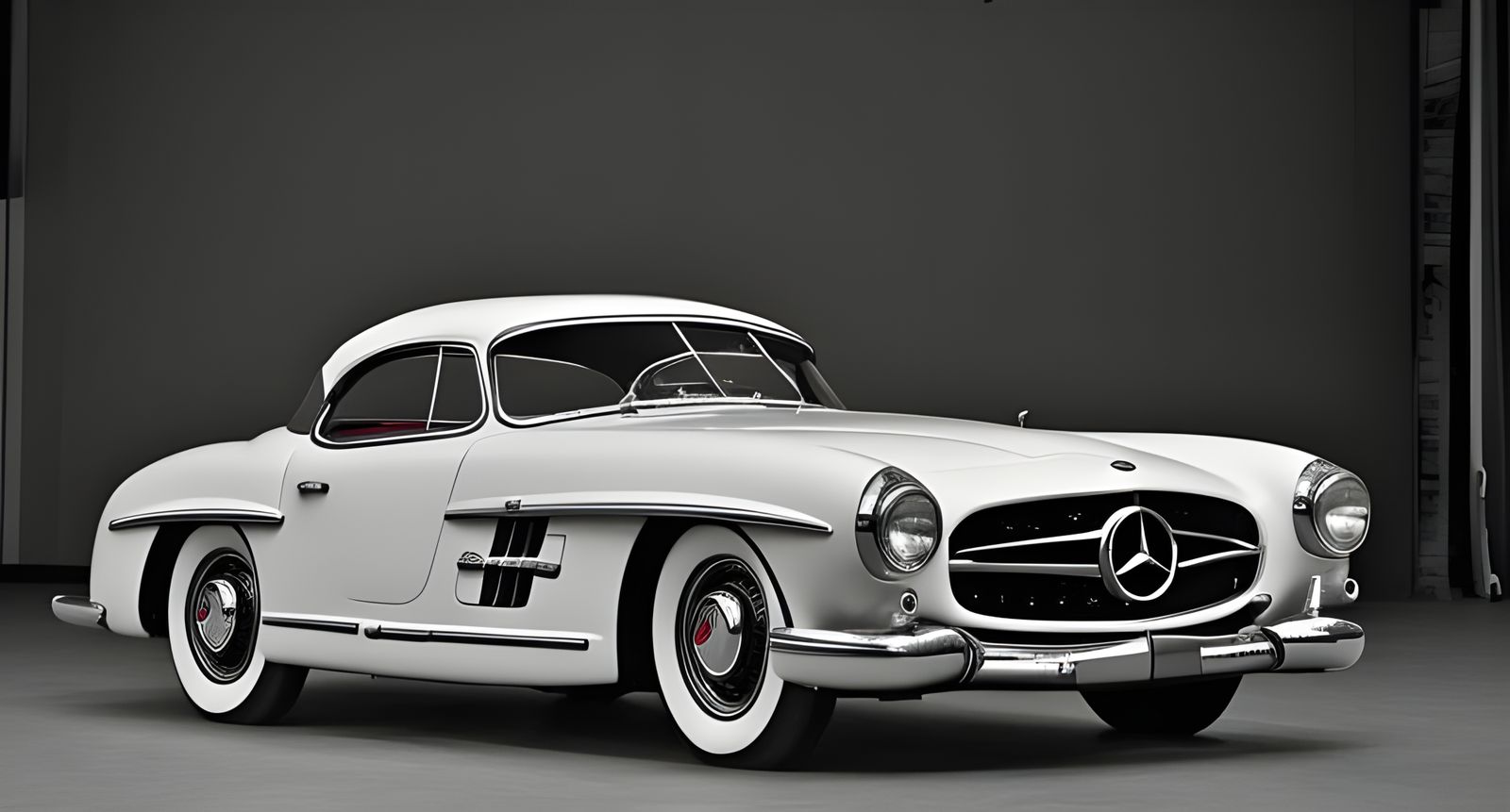 Classic 1952 Mercedes SL: Black and White Photo