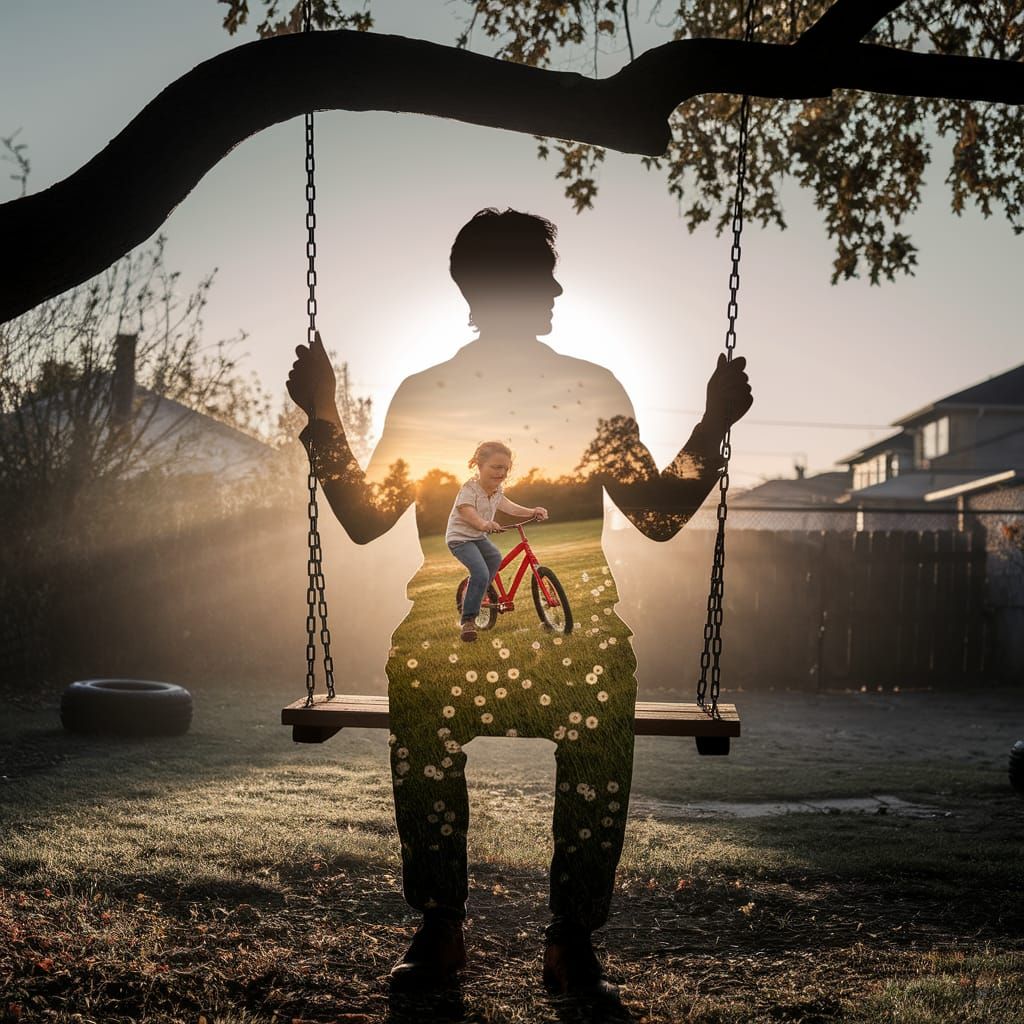 Nostalgic Portrait of Solitude and Childhood Wonder