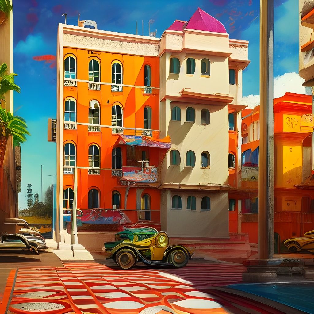 Art Deco Architecture with Stucco Walls