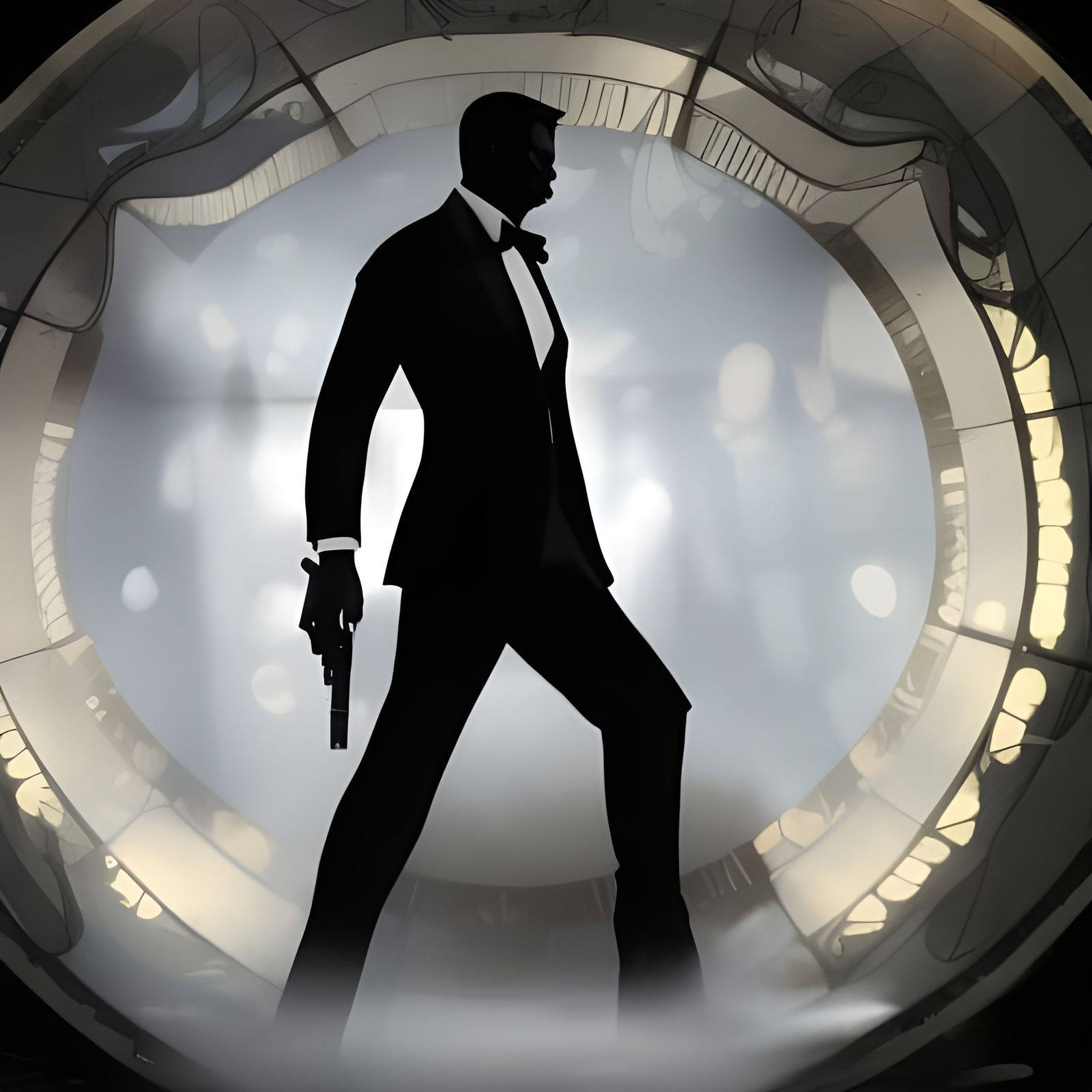 James Bond Silhouette Concept Art in 8k