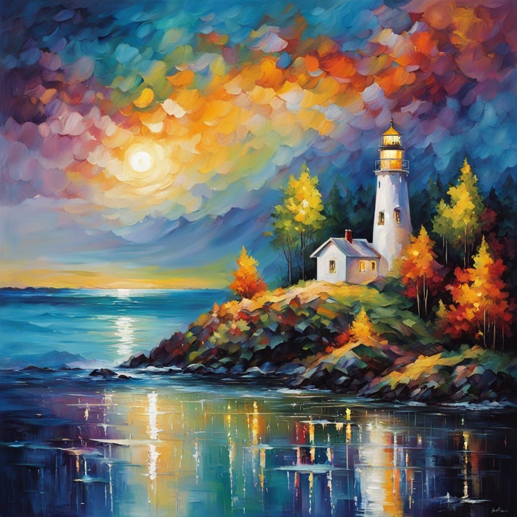Winter Lighthouse Under the Northern Lights