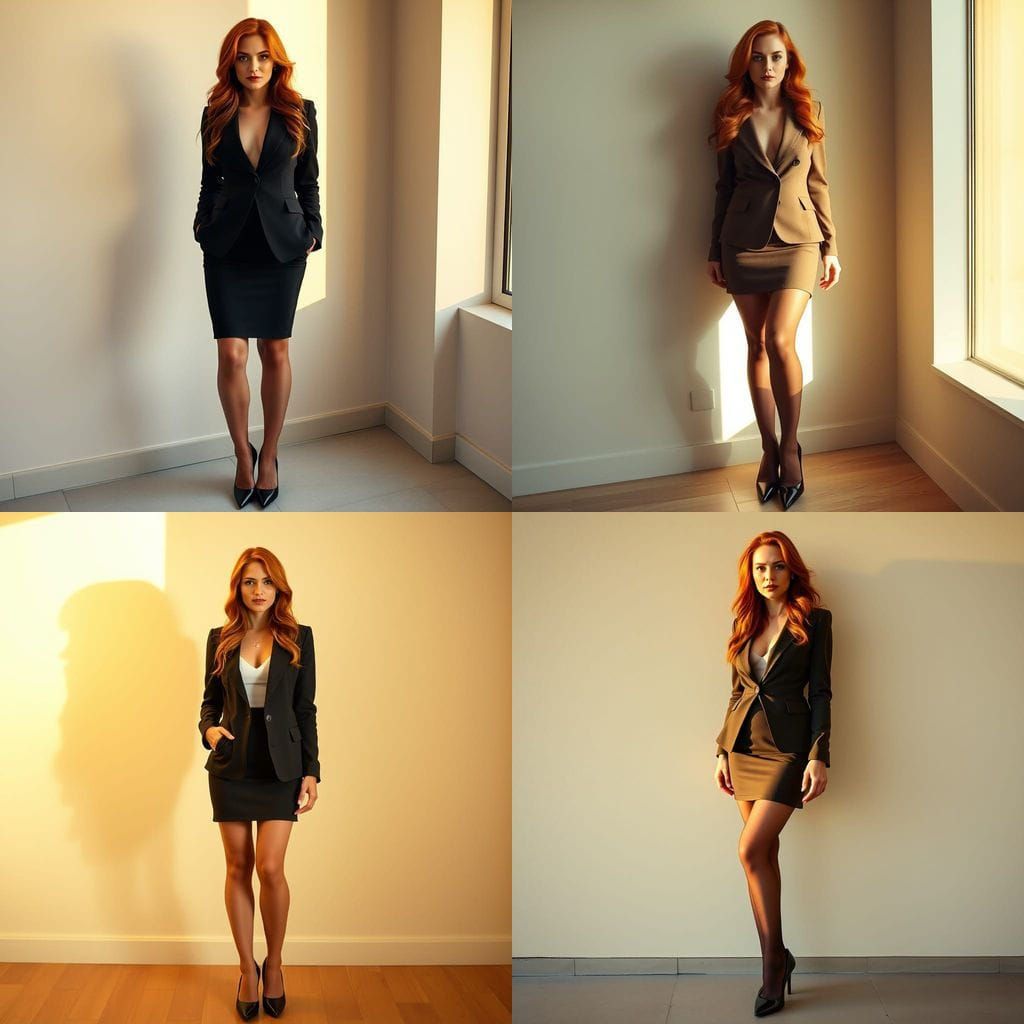 Confident Woman in Elegant Summer Evening Attire