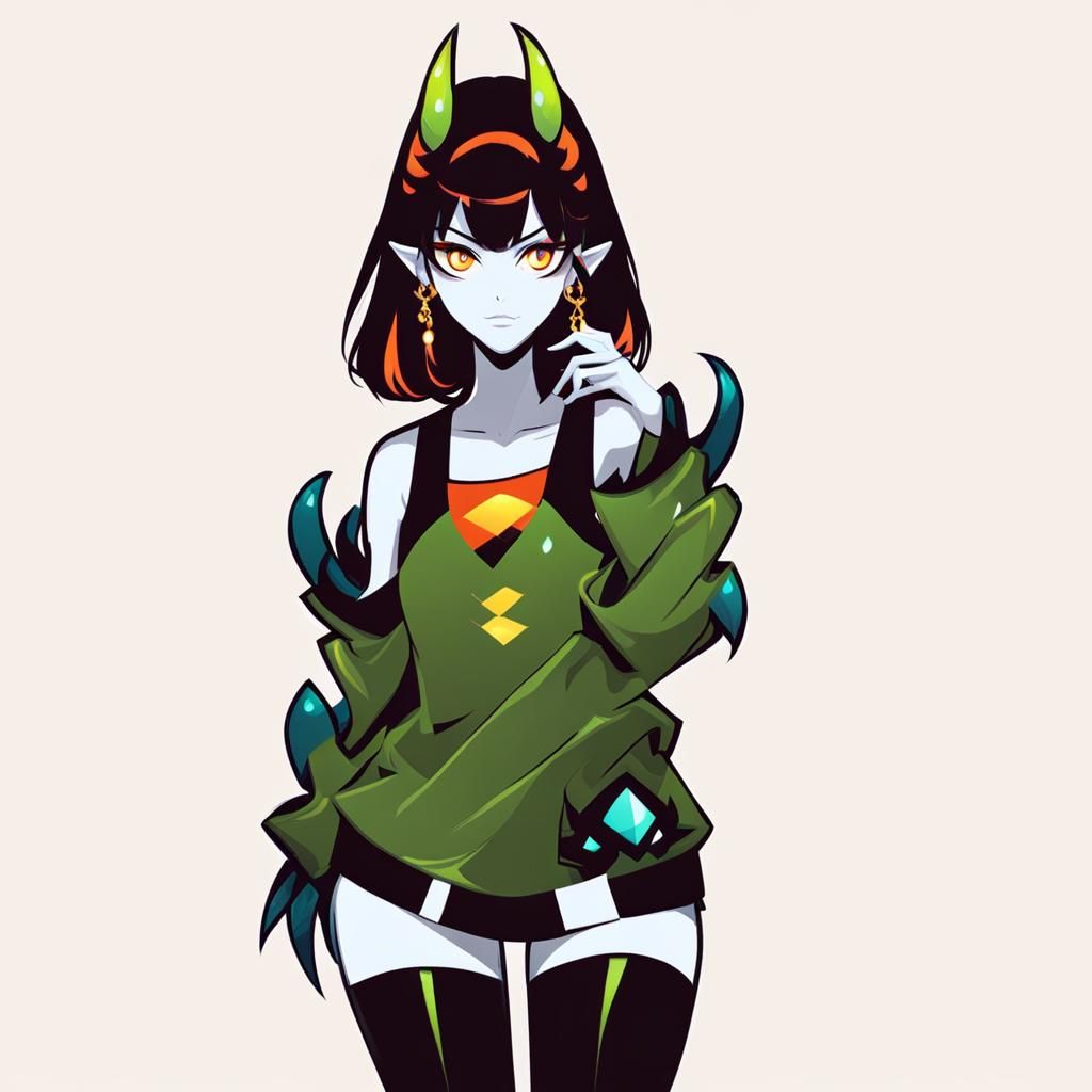 Anime Monster Girl in Light, Cute Style