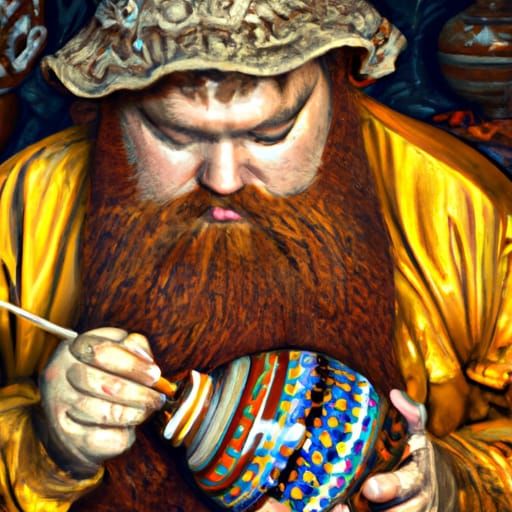 Red Bearded Potter: Warm Colors, Zentangle Art