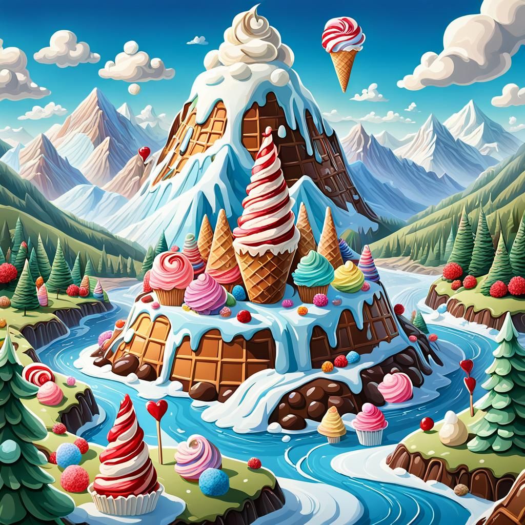 Ice Cream World in Candy Art Style