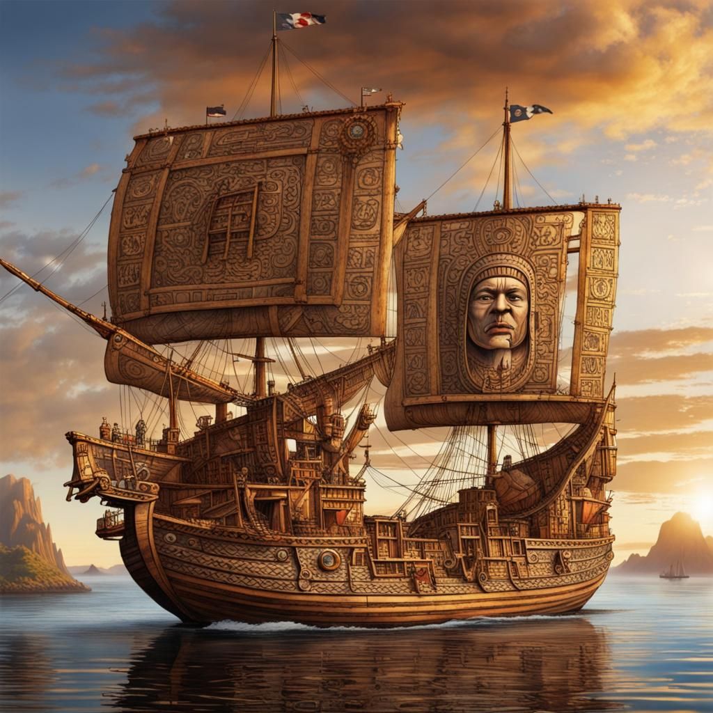 Aztec Bomb Ketch Ship in the Enlightenment Age