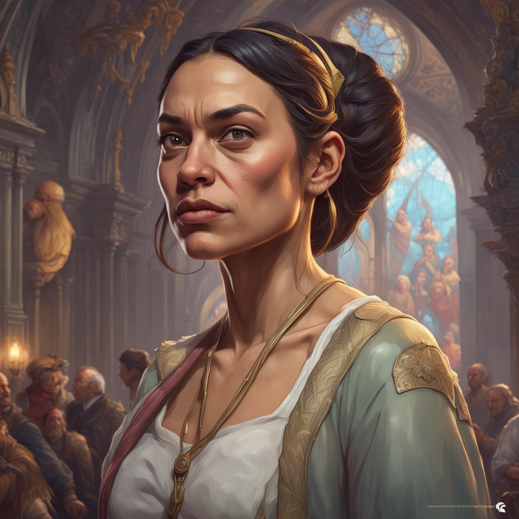 Hyperrealistic Portrait of Alexandria Ocasio-Cortez