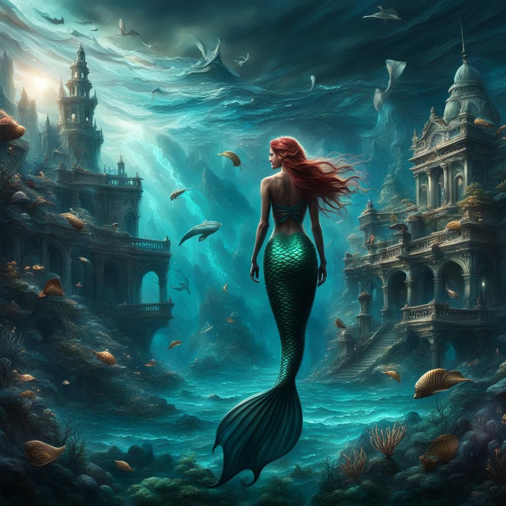 Epic Mermaid in Dramatic Digital Painting