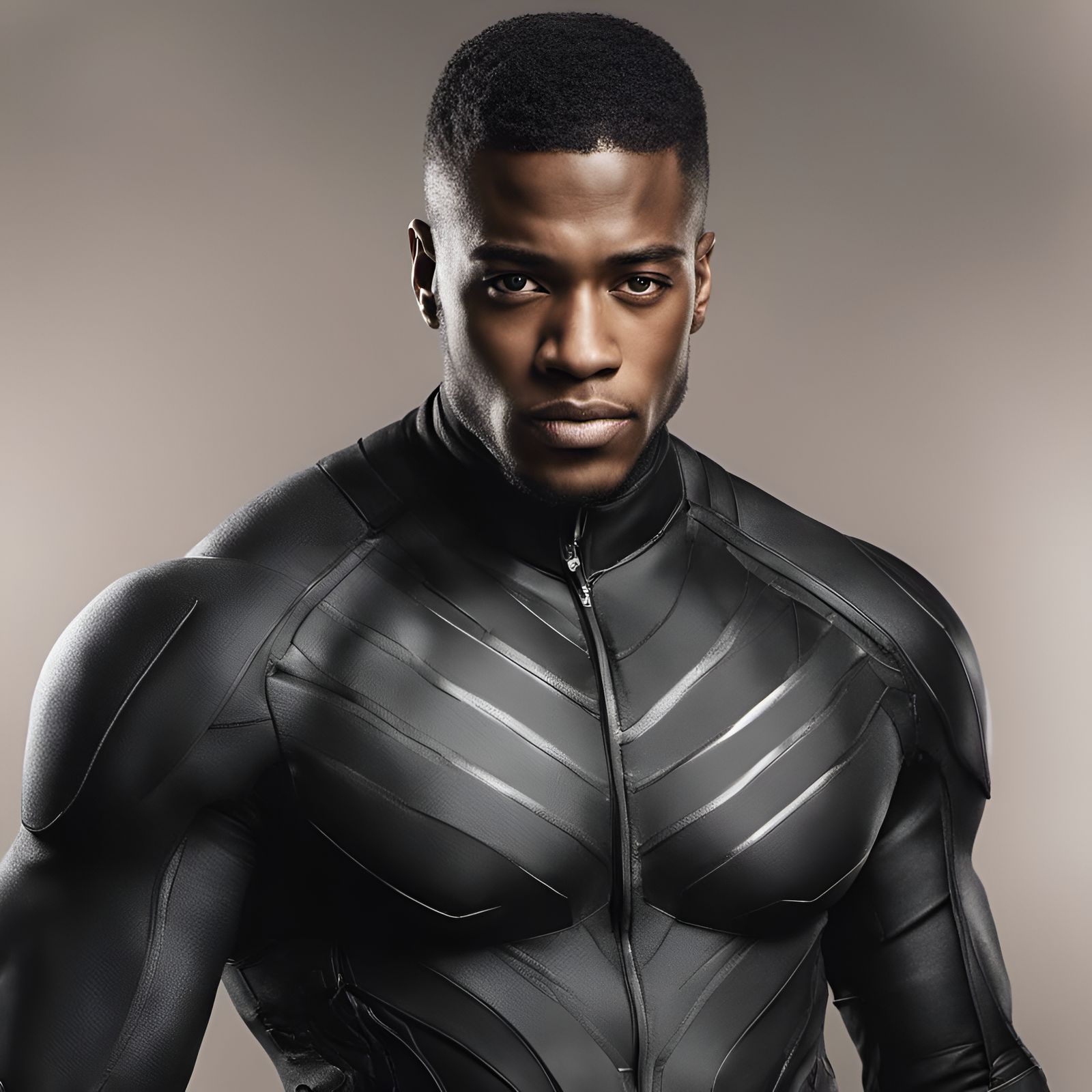 Hyperrealistic Portrait of Young African American Hero