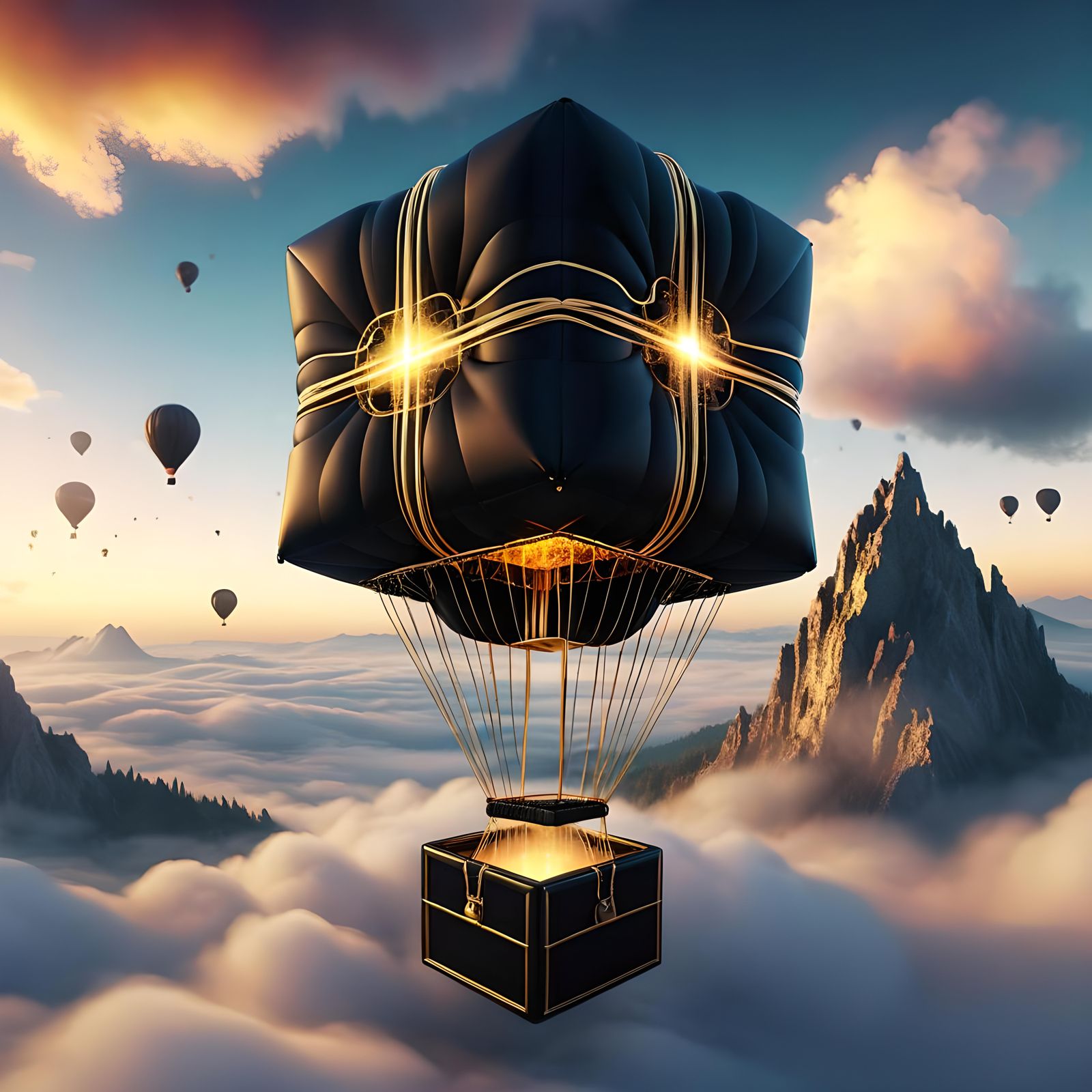 Black cube balloon
