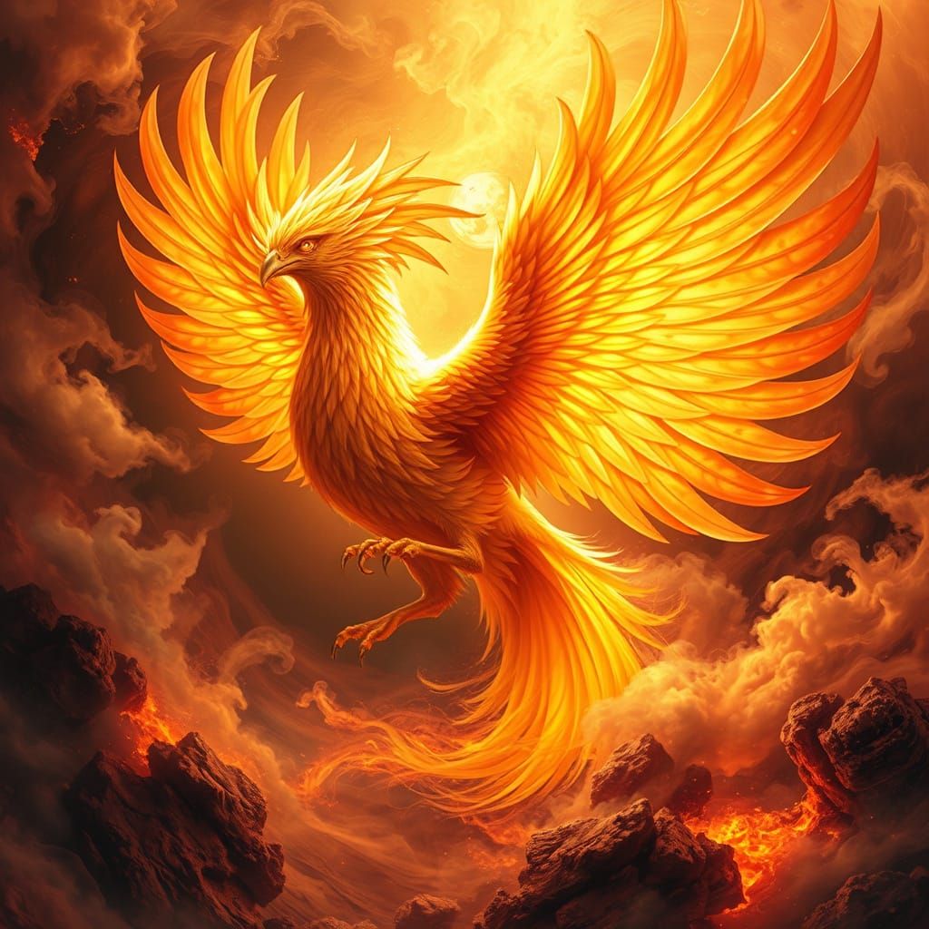 Majestic Phoenix in Futuristic Biomechanic Style