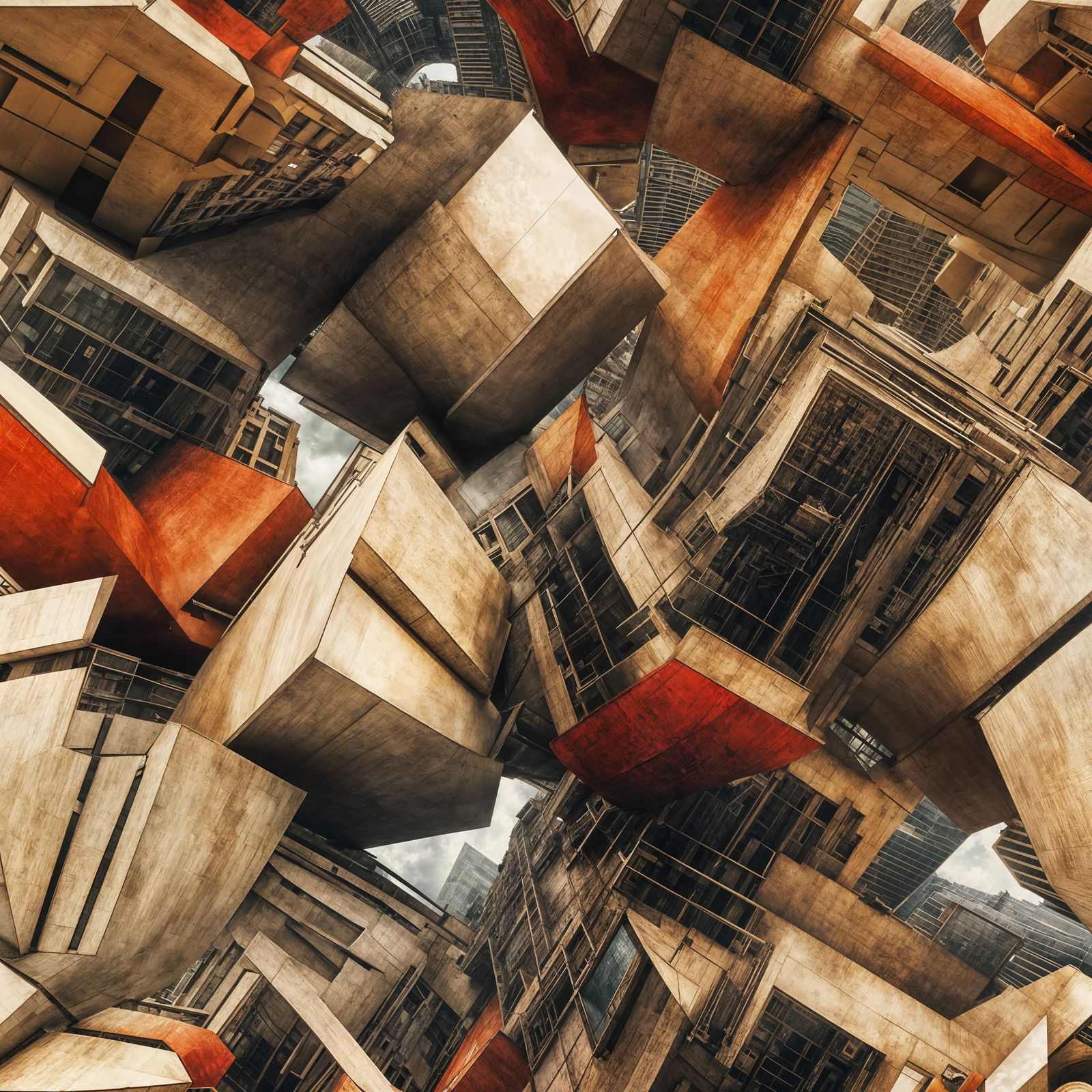 Dystopian Cityscape with Picasso Fractals