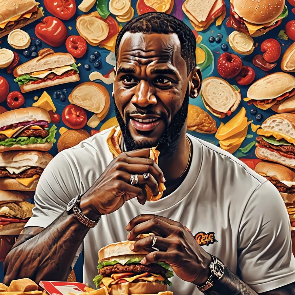 Lebron James Portrait at Chick-fil-A: Digital Art