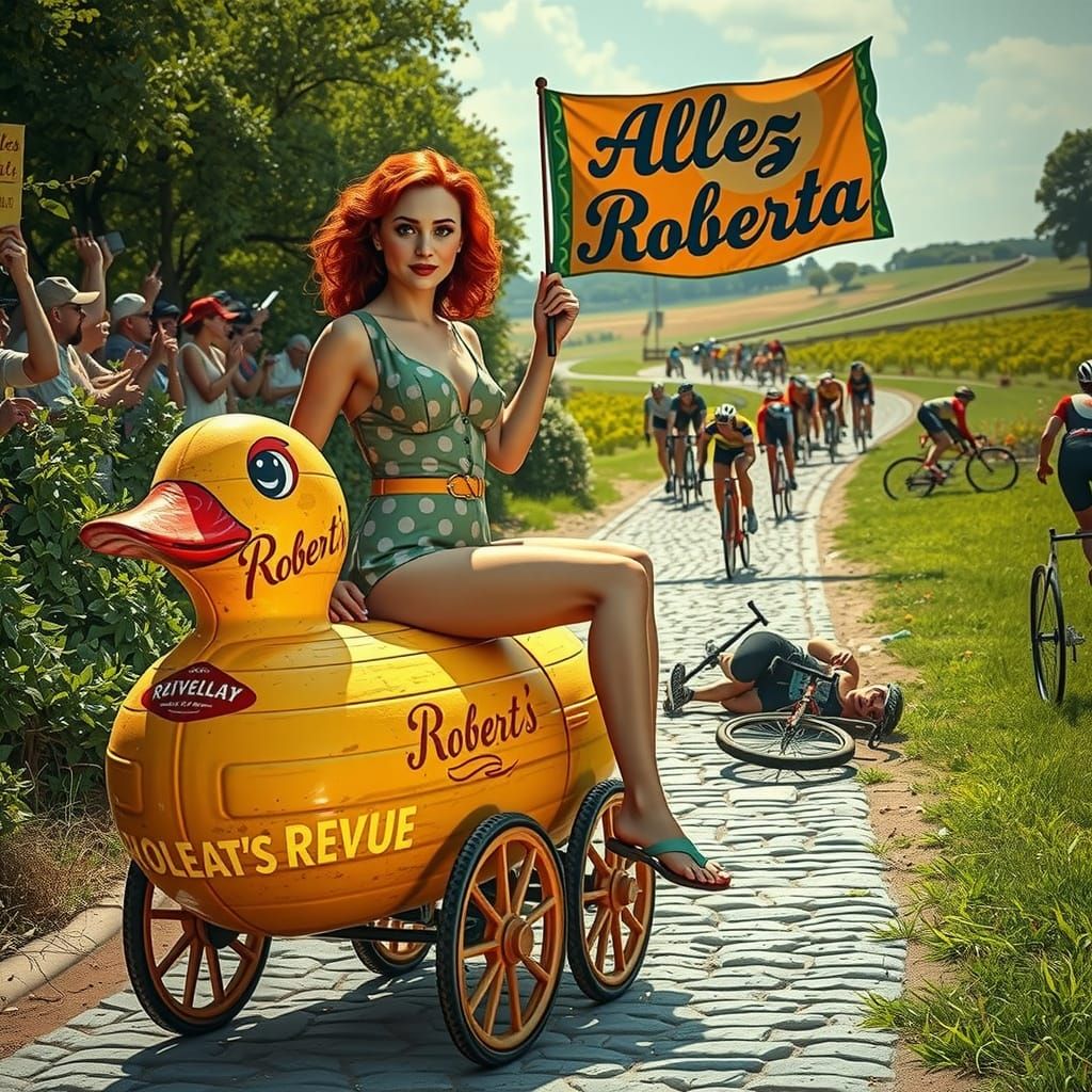 Ravishing Redhead in Vintage Cycling Scene