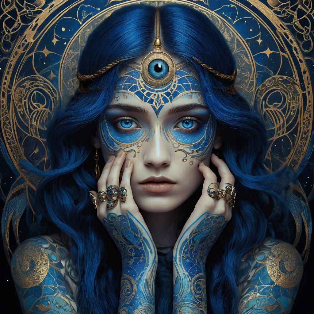 Mystical Tattoos in Art Nouveau Style