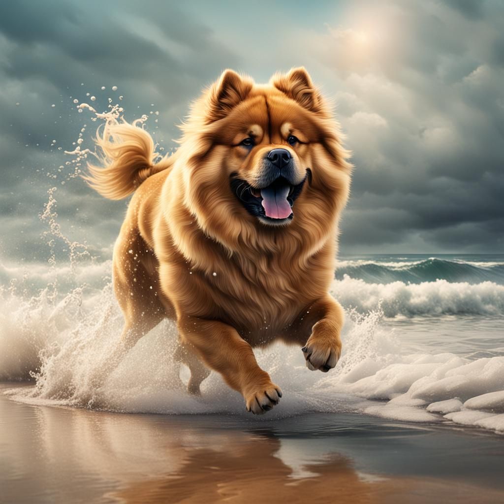 Chow Chow Beach Run: A Digital Masterpiece