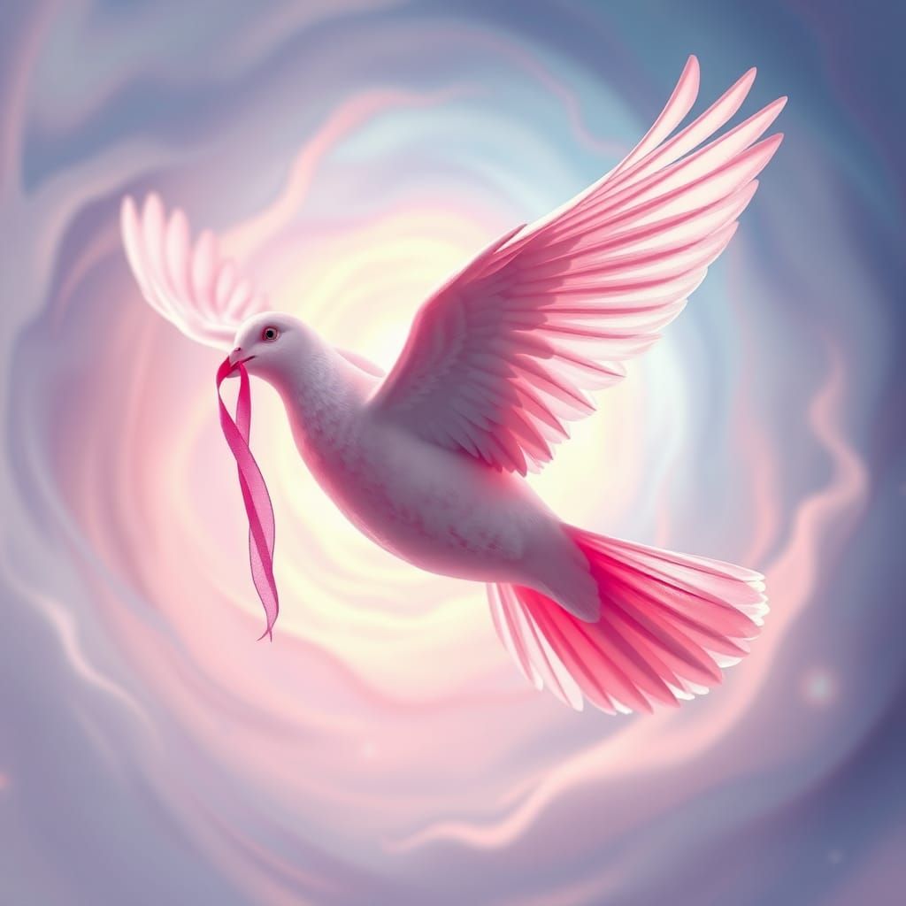 Majestic Pink Dove Carrying Hope